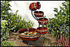 red ceramic cascade fountain