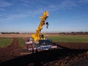 crane that put our equipment and the dunbar bear in position