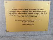 plaque at the dunbar bear for John Muir