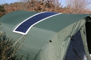 32W Flexi panel over a bivvy tent