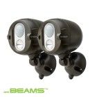 Mr Beams Outdoor Networked LED Wireless Spotlights - Sensor - Dark Brown - Pack of 2
